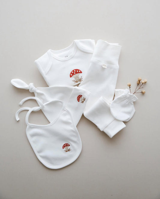 NEW BORN 5-PIECE MUSHROOM SET