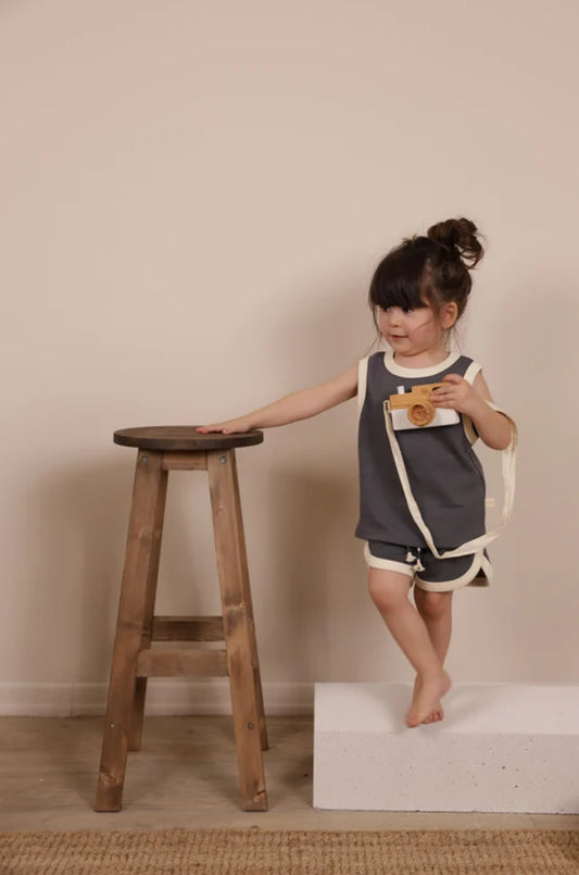 SUN & SAND DARK GREY SHORTS SET