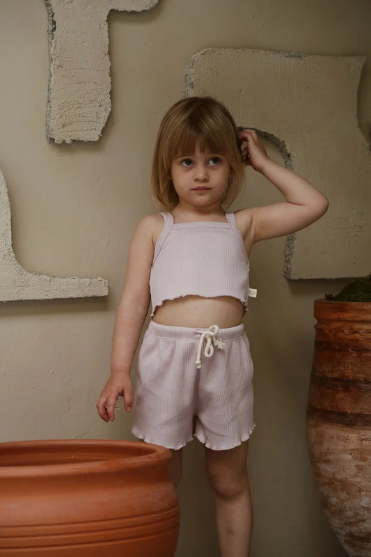 OYSTER STRAP CROP & SHORT SET